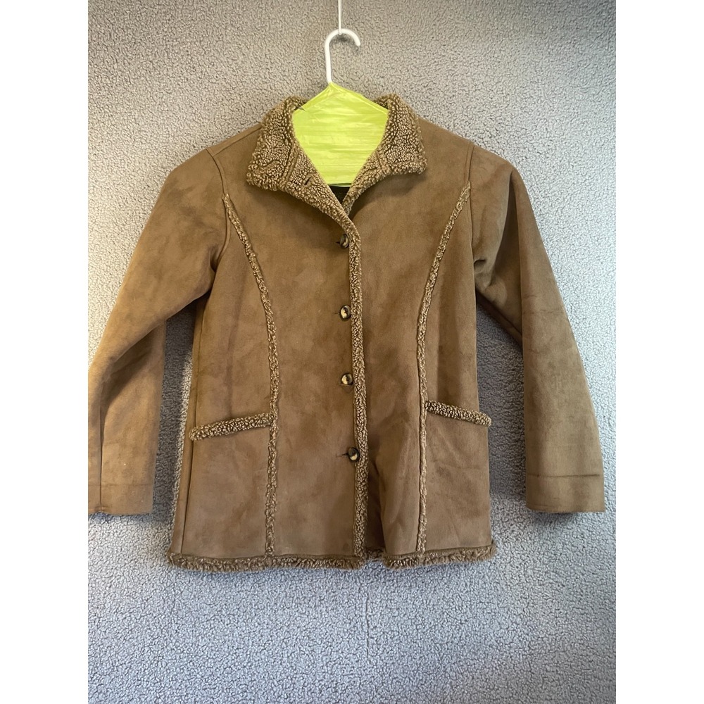 L.L Bean  Blend SOFT Fleece  Coat Jacket Brown  Women's S  Reg Vintage